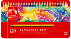 Caran d'Ache Supracolor Lápices Colores Acuarelables 120 colores Caja metálica