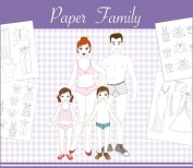 Familia de papel Recortable